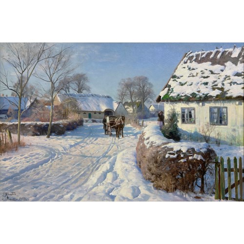 A village in the snow